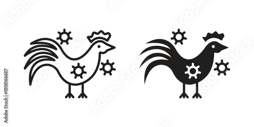 Avian Influenza icon symbols. app and web UI solid and line icon, EPS10