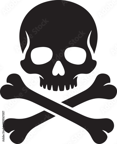 line icon crossbones skull death isolated on white background