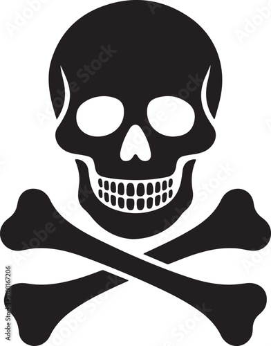 line icon crossbones skull death isolated on white background