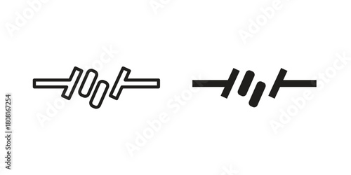 Barbed Wire icon symbols. app and web UI solid and line icon, EPS10