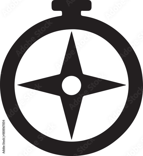 Compass Icon Flat Graphic Design