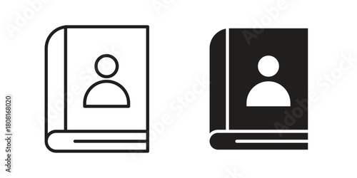 Biography icon symbols. app and web UI solid and line icon, EPS10