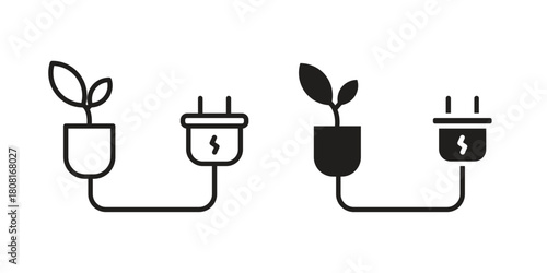 Biomass energy icon symbols. app and web UI solid and line icon, EPS10