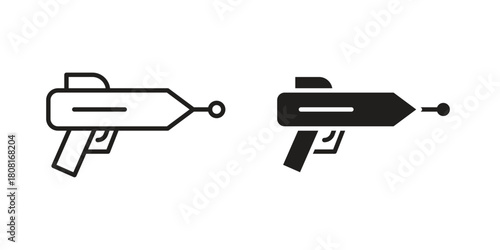 Blaster icon symbols. app and web UI solid and line icon, EPS10