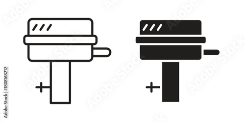 Boat Engine icon symbols. app and web UI solid and line icon, EPS10