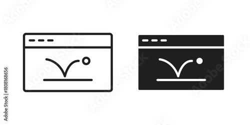 Bounce rate icon symbols. app and web UI solid and line icon, EPS10