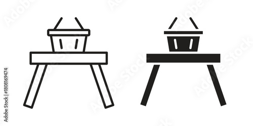 Camp table icon symbols. app and web UI solid and line icon, EPS10