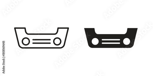 Car bumper icon symbols. app and web UI solid and line icon, EPS10
