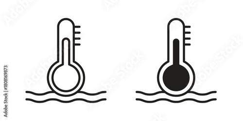 Car temperature icon symbols. app and web UI solid and line icon, EPS10