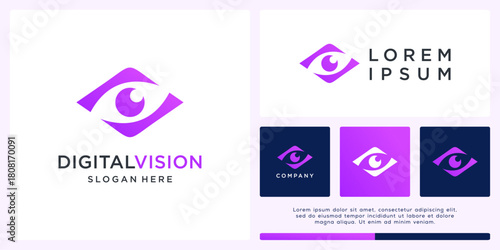 Digital vision logo design template