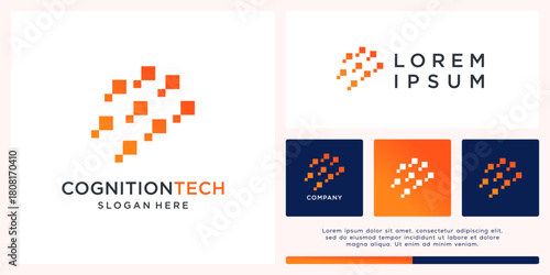 Cognition tech logo design abstract mind