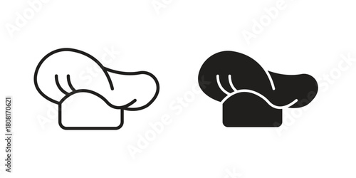 Chef hat icon symbols. app and web UI solid and line icon, EPS10