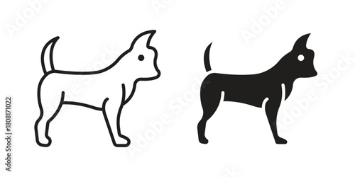 Chihuahua dog icon symbols. app and web UI solid and line icon, EPS10