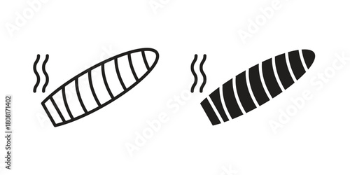 Cigar icon symbols. app and web UI solid and line icon, EPS10
