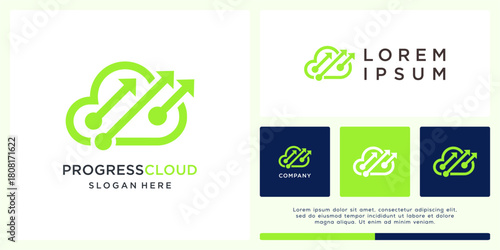 Progress cloud logo design technology