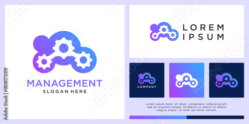 Management cloud gear logo design