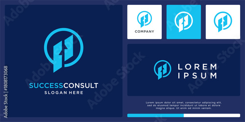 Success consult logo design with arrow up