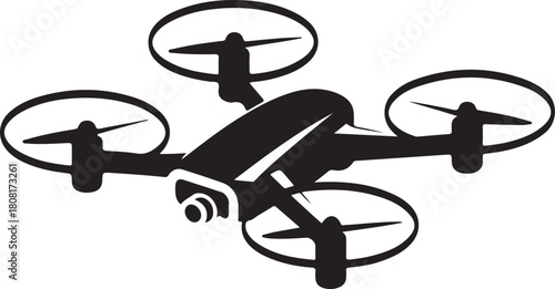 Drone icon vector solid logo illustration. Flat and line style for graphic design