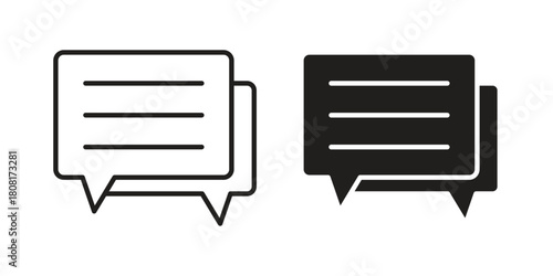 Comment icon symbols. app and web UI solid and line icon, EPS10