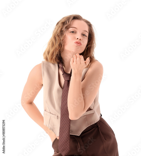 Fashionable young woman in ...