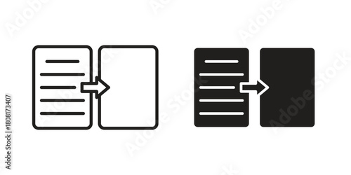 Compare icon symbols. app and web UI solid and line icon, EPS10