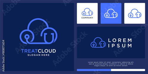 Treatment cloud logo design for health