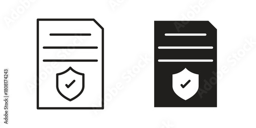 Contract coverage icon symbols. app and web UI solid and line icon, EPS10