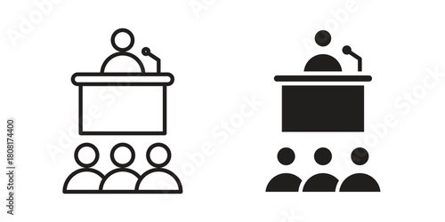 Convention icon symbols. app and web UI solid and line icon, EPS10