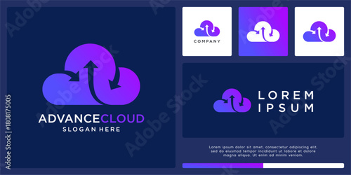 Advance cloud logo design template