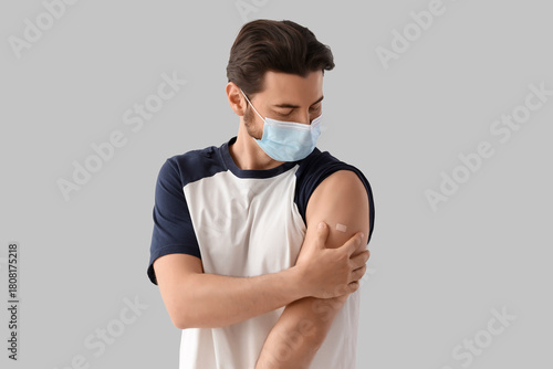 Young man in medical mask w...