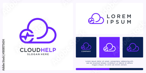 Cloud help logo design template