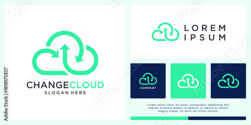 Change cloud logo design with arrow