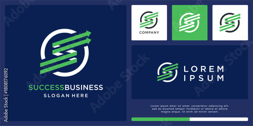  Success business logo design with arrow