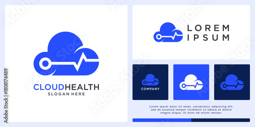Cloud health logo design template