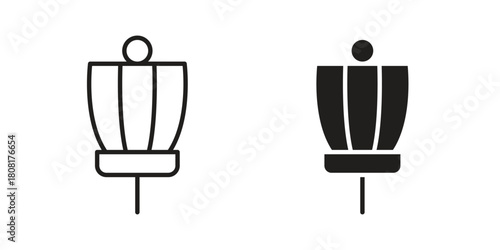 Disc golf icon symbols. app and web UI solid and line icon, EPS10