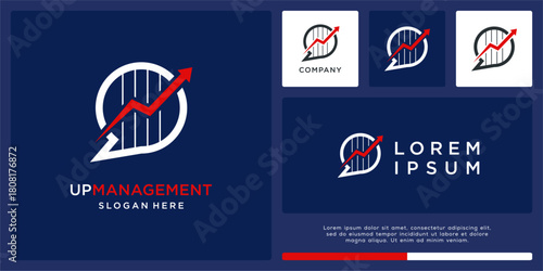 Arrow up management logo design template