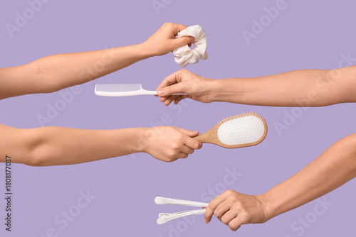 Female hands with different...