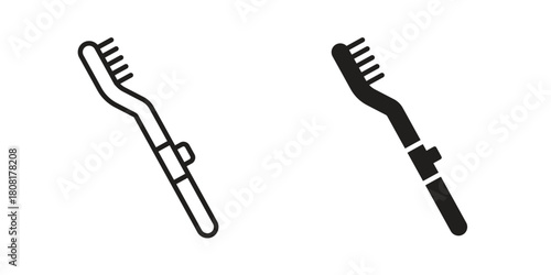 Electric toothbrush icon symbols. app and web UI solid and line icon, EPS10