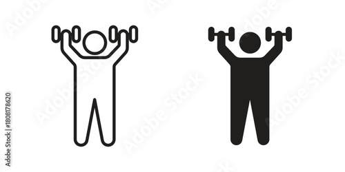 Exercise icon symbols. app and web UI solid and line icon, EPS10