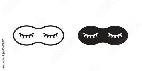 Eye mask icon symbols. app and web UI solid and line icon, EPS10