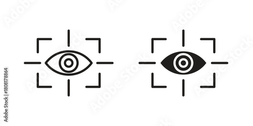 Eye tracking icon symbols. app and web UI solid and line icon, EPS10