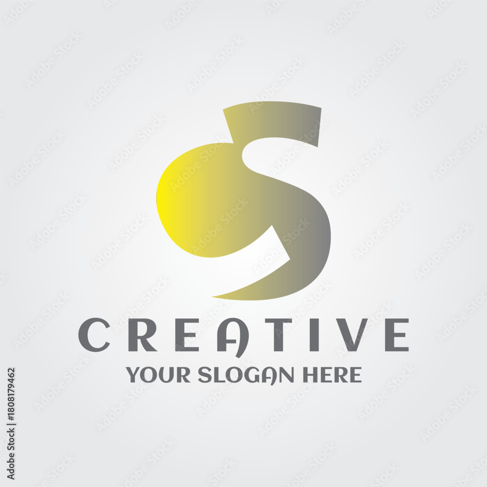 Fototapeta premium Letter CS logo design. creative minimal cs monochrome monogram symbol. C S Universal elegant vector emblem. Premium business logotype. Graphic alphabet symbol