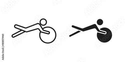 Fitness Ball icon symbols. app and web UI solid and line icon, EPS10