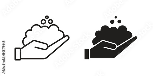 Foam icon symbols. app and web UI solid and line icon, EPS10