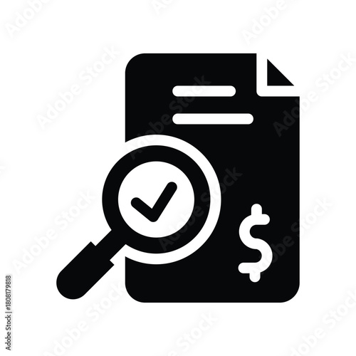  audit glyph icon illustration vector graphic.eps