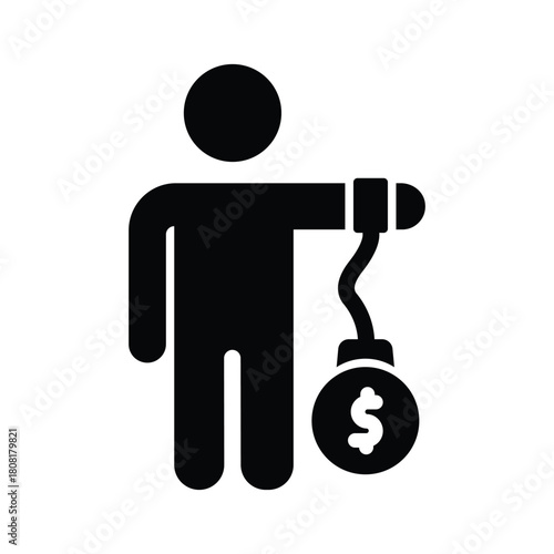 debt glyph icon illustration vector graphic.eps