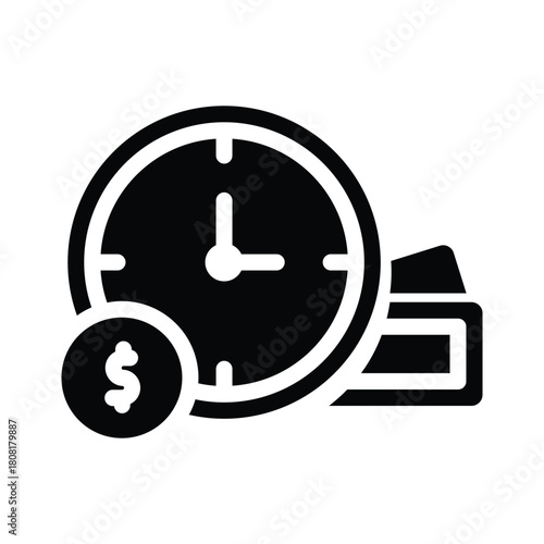  time is money glyph icon illustration vector graphic.eps