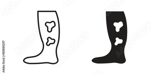 Gangrene icon symbols. app and web UI solid and line icon, EPS10