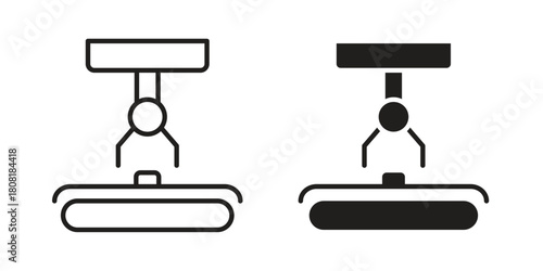 Machinery icon symbols. app and web UI solid and line icon, EPS10