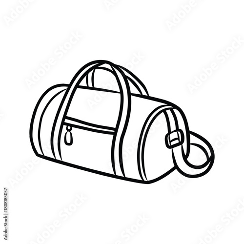 Gym Duffel Bag Line Art Doodle